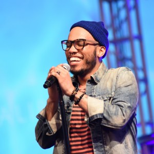 LOS ANGELES, CA - OCTOBER 27:  Anderson .Paak performs at Anderson .Paak and Free Nationals Band Live Performance Presented By The Virtual Reality Company at Mack Sennett Studios on October 27, 2015 in Los Angeles, California.  (Photo by Vivien Killilea/Getty Images for FYI Brand Communications)